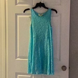 Blue midi dress with slip